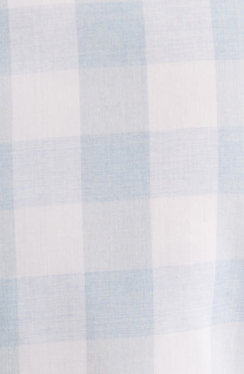 Scott Barber Riviera Buffalo Check Cotton Blend Poplin Button-up Shirt In Sky