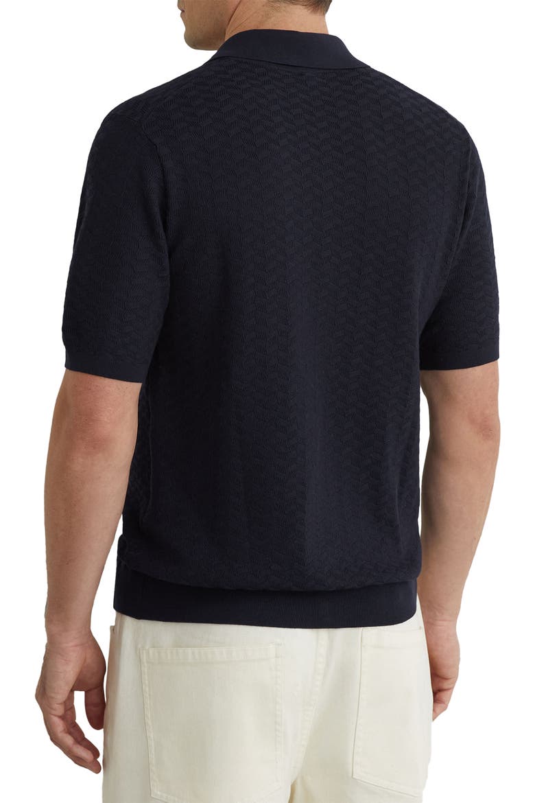 Phoenix Chevron Knit Button-Up Shirt, Alternate, color, NAVY
