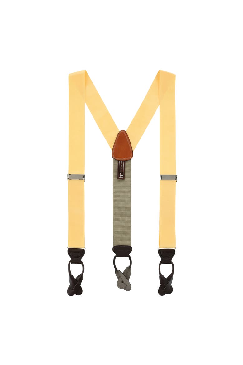 Hudson Nylon Button End Suspenders, Alternate, color, Yellow