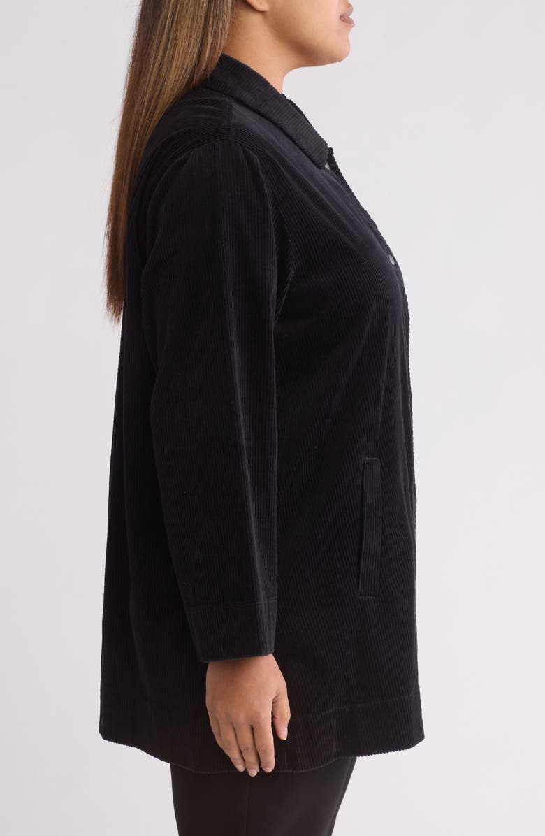 Eileen Fisher Classic Collar Stretch Corduroy Longline Jacket, Alternate, color,