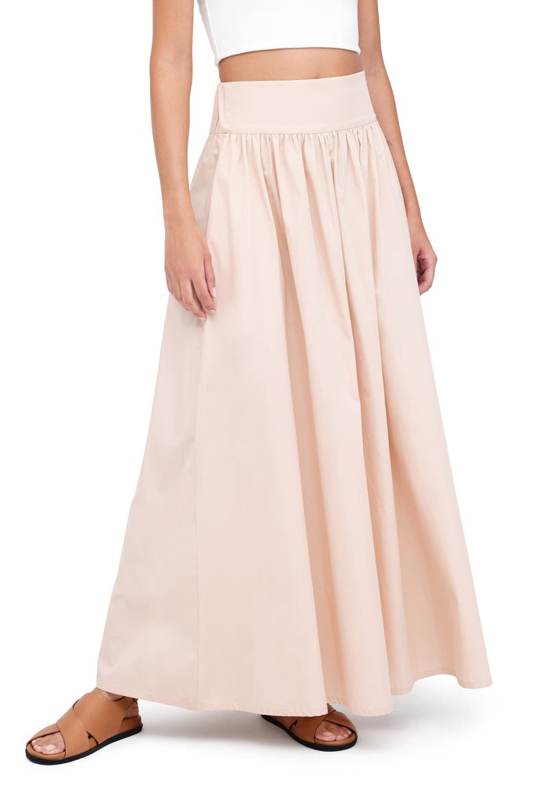 Raven Cotton Poplin Maxi Skirt, Alternate, color, LIGHT BEIGE