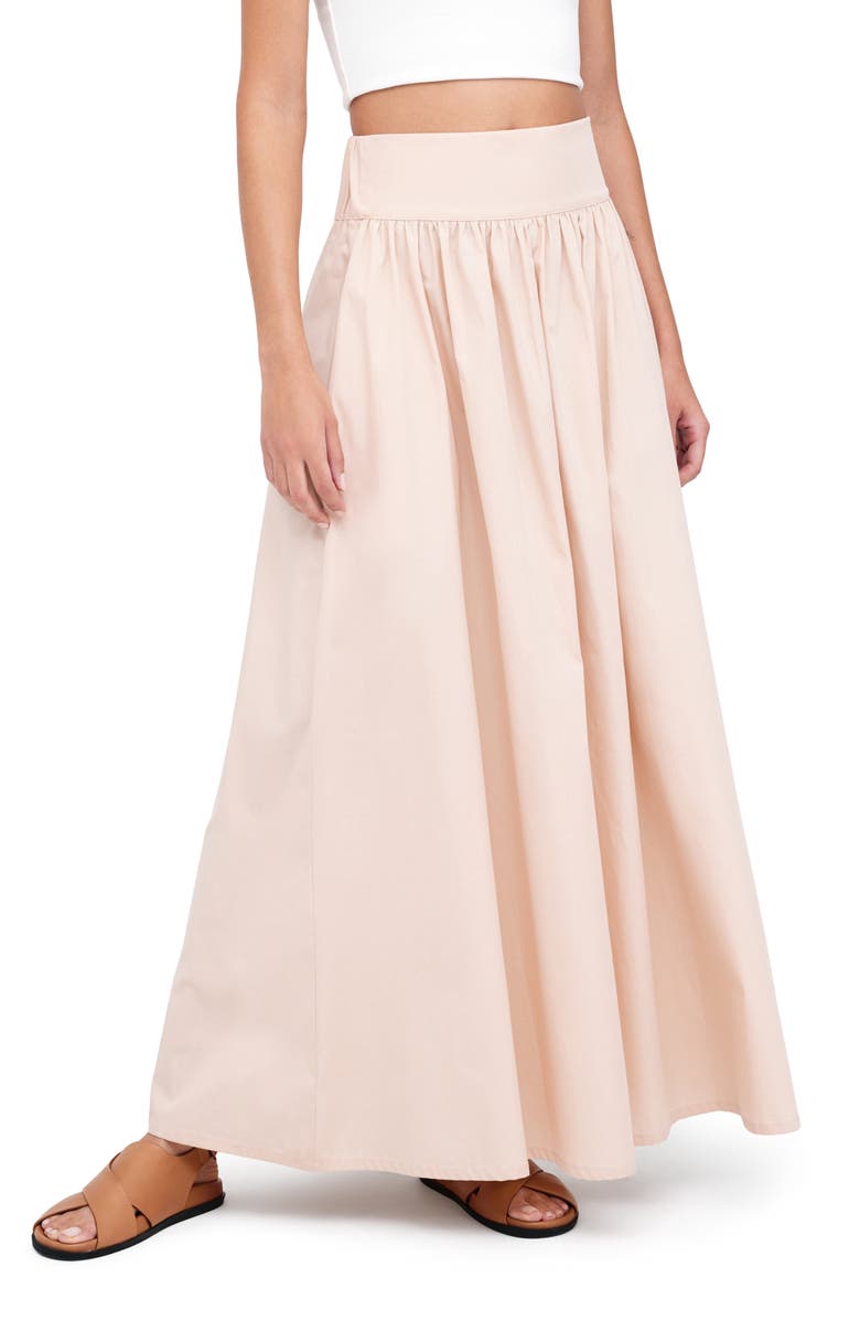 Marcella Raven Cotton Poplin Maxi Skirt, Alternate, color, Light Beige