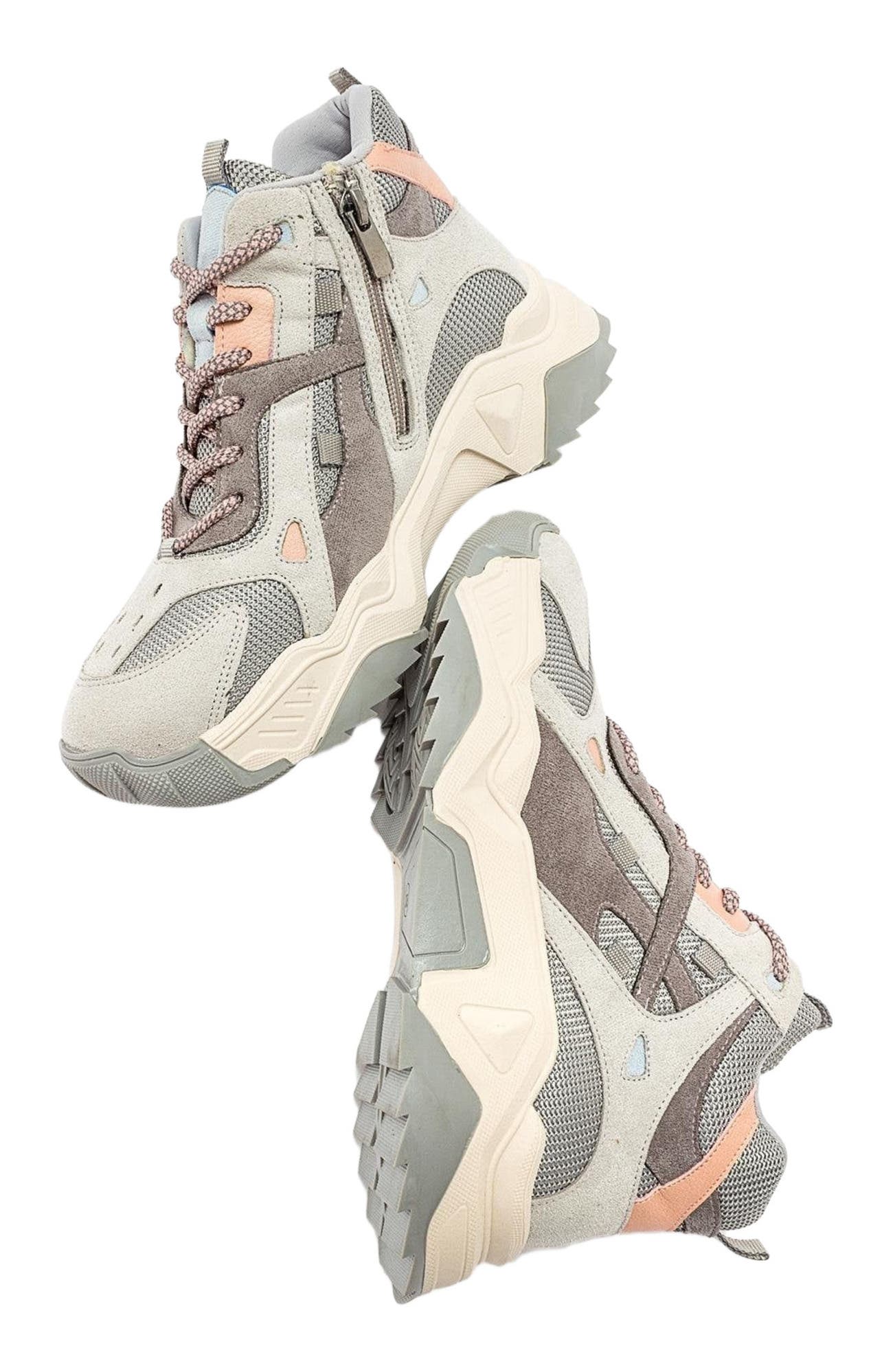 Prologue Shoes Lowel Sneaker Boot, Alternate, color, Light Grey Faux Leather
