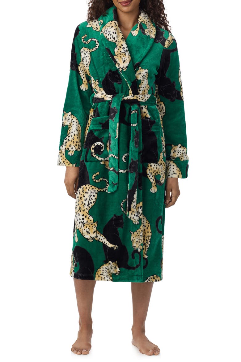 Shawl Collar Long Robe, Main, color, GREEN PT