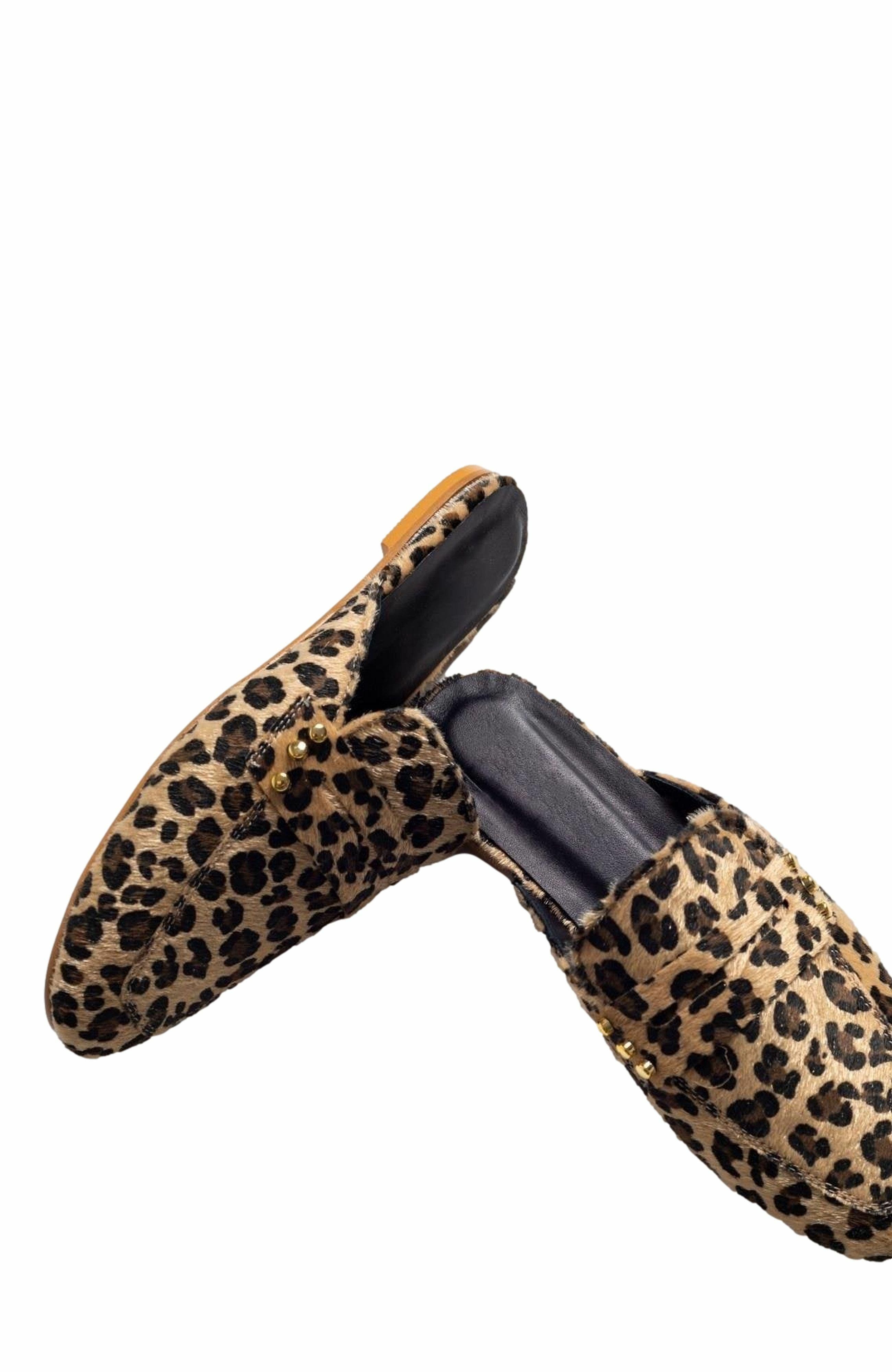 Forever & Always Shoes Eleonora Leopard Print Leather Clogs, Alternate, color, 