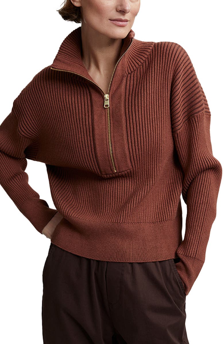 Varley Janie Rib Half Zip Sweater, Main, color,