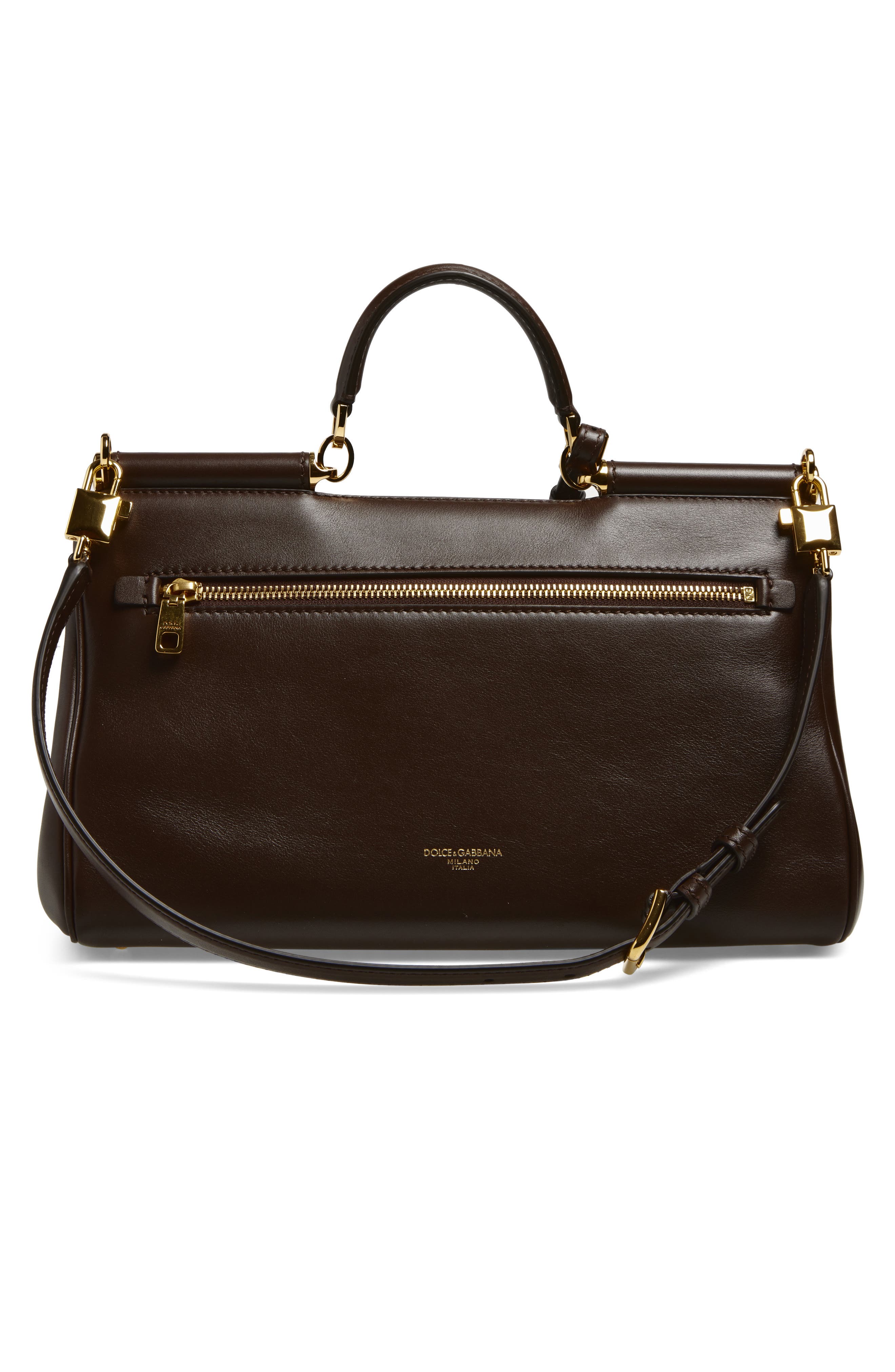 My Sicily East/West Plongé Leather Top Handle Bag, Alternate, color, 80076 MORO 3