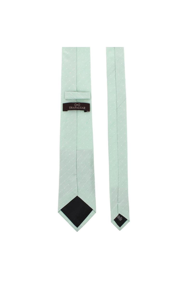 Churchill Chambray Polka Dot Linen Blend Necktie, Alternate, color, Light Green with Polka Dots