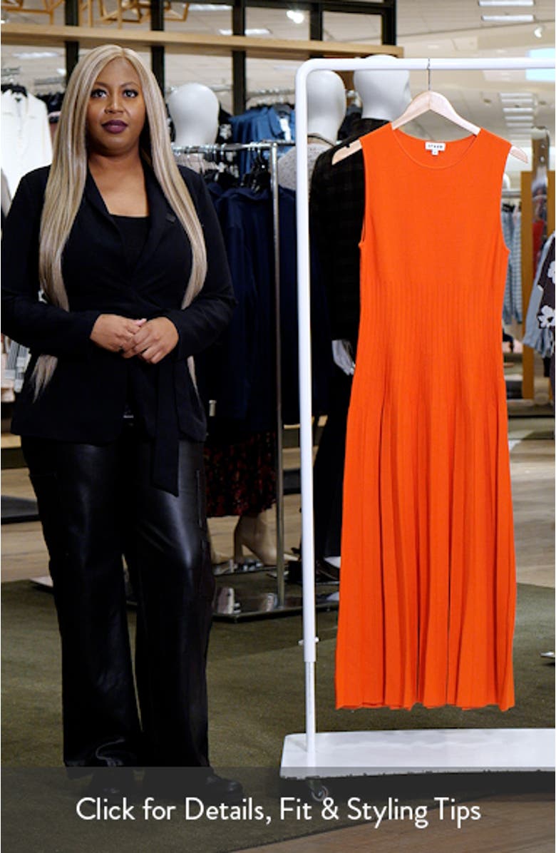 Elyse Pleated Sleeveless Knit Maxi Dress, sales video thumbnail