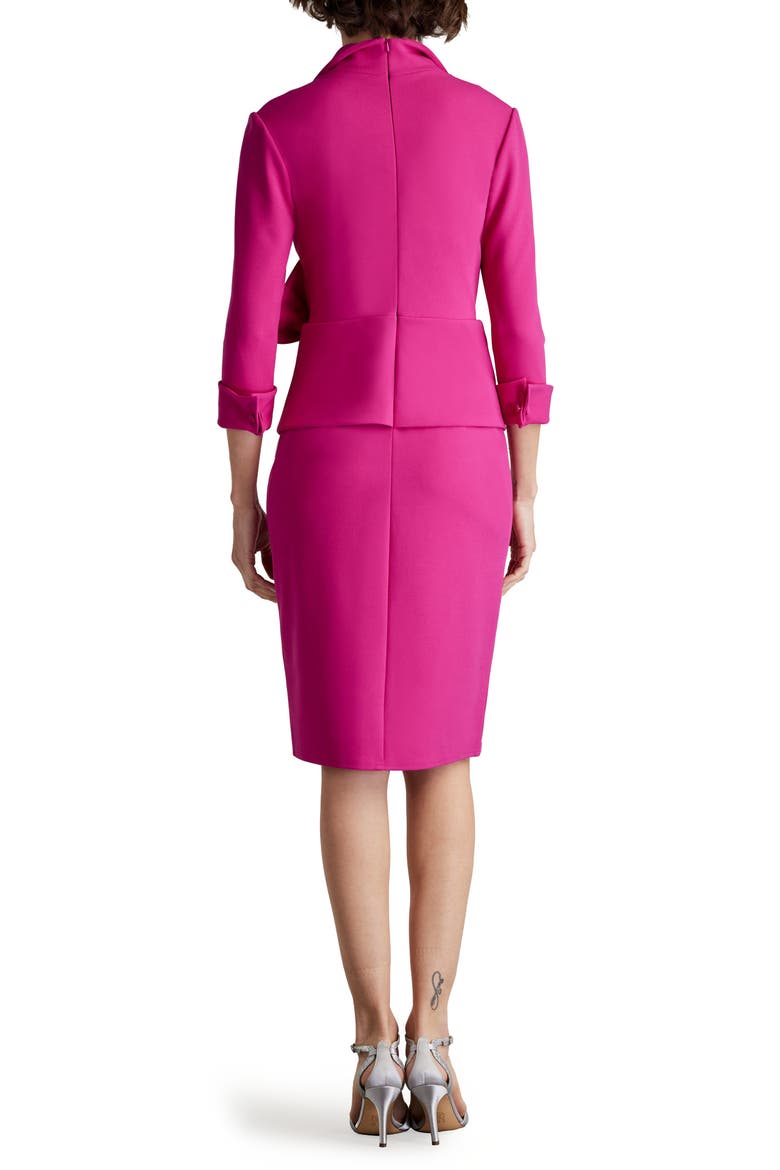 Three-Quarter Sleeve Stretch Crepe Sheath Dress, Alternate, color, LOTUS PINK