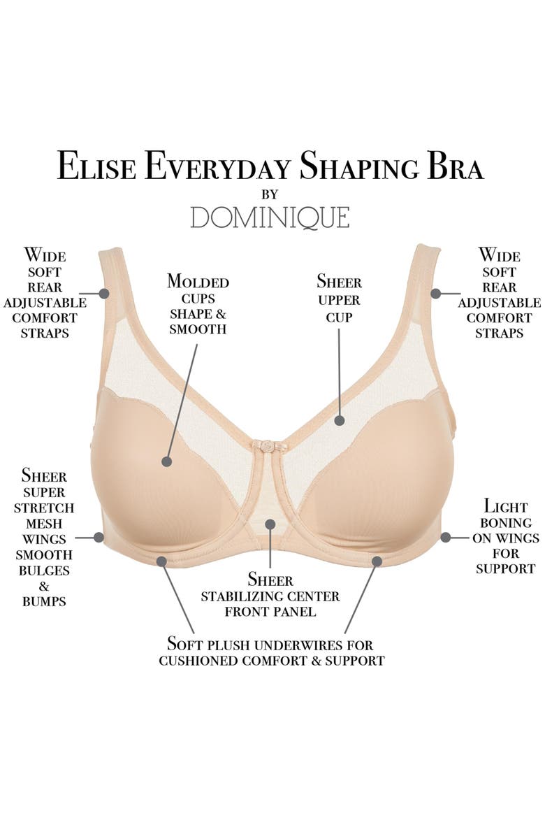 Elise Everyday Seamless Minimizer Bra, Alternate, color, Black