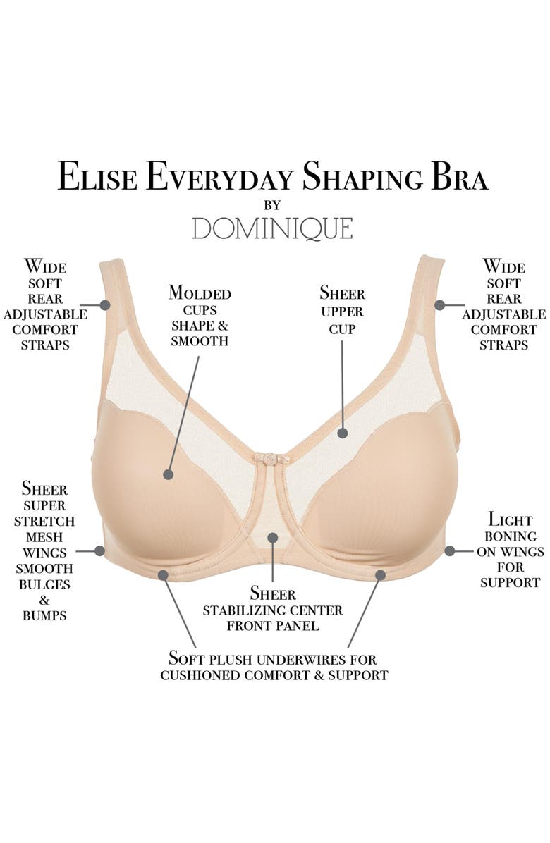Dominique Intimates Elise Everyday Seamless Minimizer Bra, Alternate, color, Black
