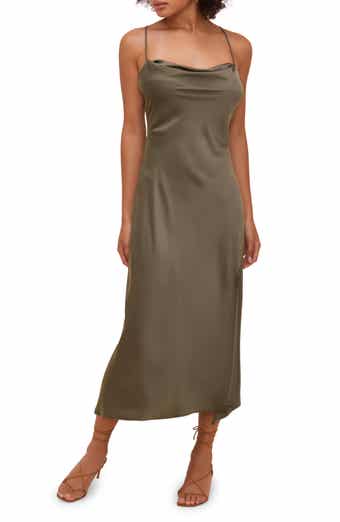 ASTR the Label Gaia Cowl Neck Satin Dress