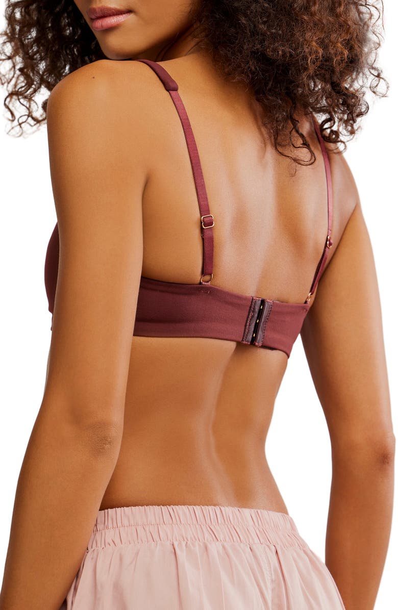 Free People Ahead Of The Curve Scoop Bralette, Alternate, color, Bittersweet