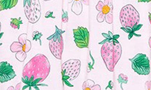 Posh Peanut Kyra Strawberry Print Cutout Skirted Bodysuit In Pink