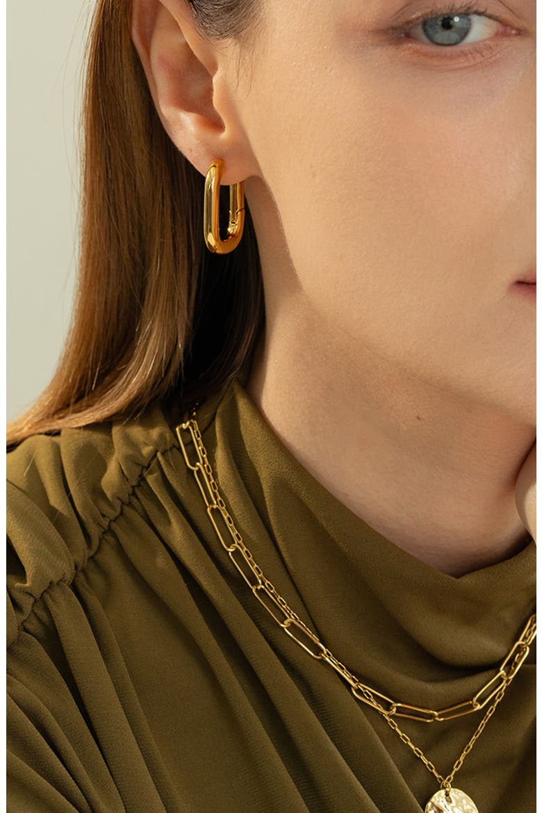 14k Gold Plated Angie Earrings Dainty Minimalist Studs, Alternate, color, Gold