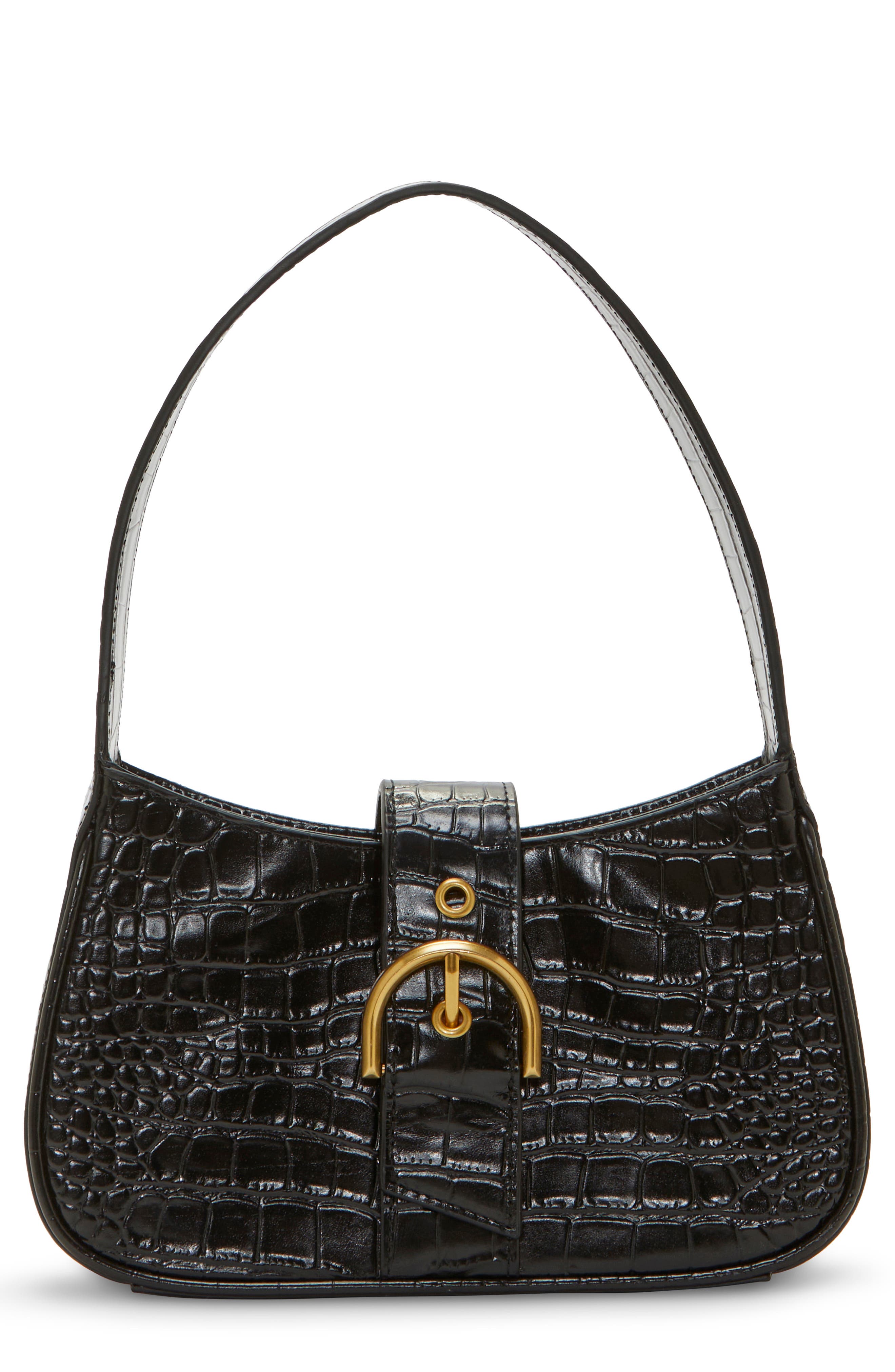 Vince Camuto Barlo Croc Embossed Leather Shoulder Bag, Main, color, 
