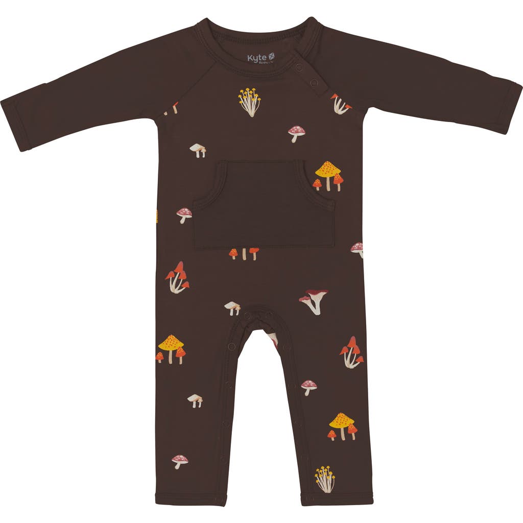 Kyte Baby Fungi Print Longall Romper In Brown