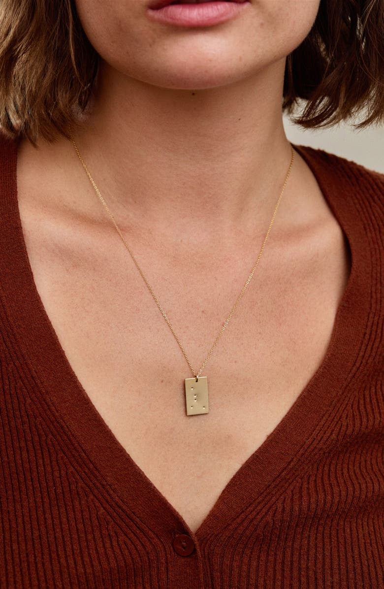 Set & Stones Zodiac Constellation Pendant Necklace, Alternate, color, Gold / Aquarius