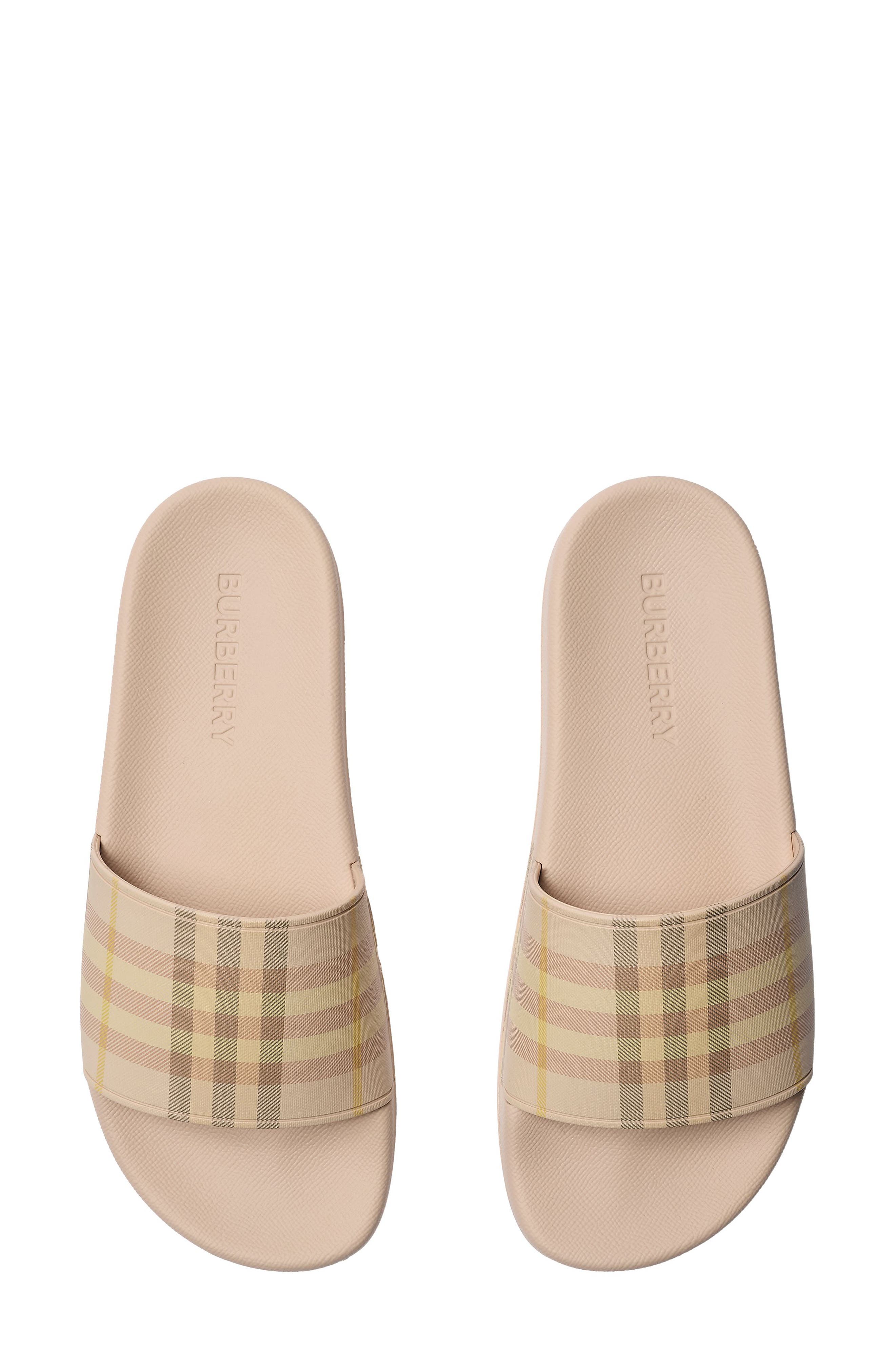 Burberry Furley Check Slide Sandal, Alternate, color, Teacup Ip Check