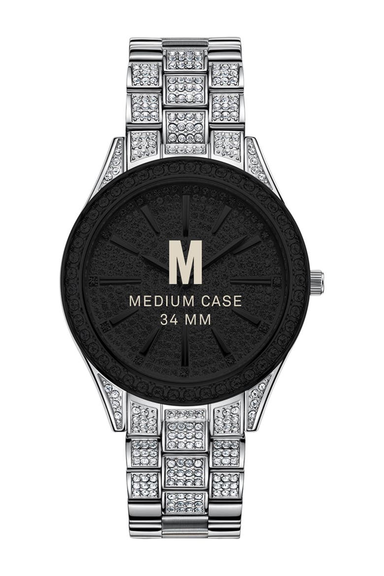 Cristal Diamond Bracelet Watch, 34mm, Alternate, color, SILVER