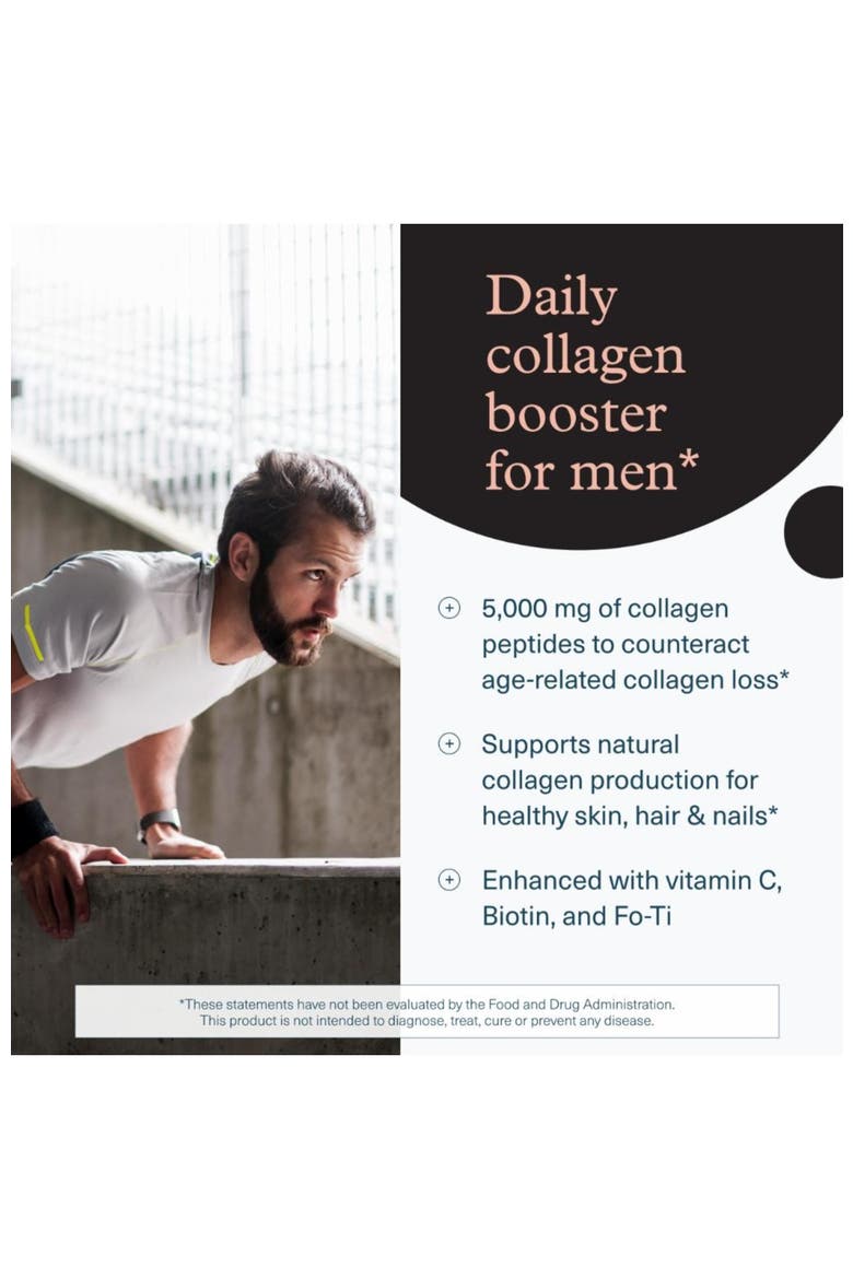Collagen Daily Supplement for Men Hair Skin Support 290 Tablets, Alternate, color, None