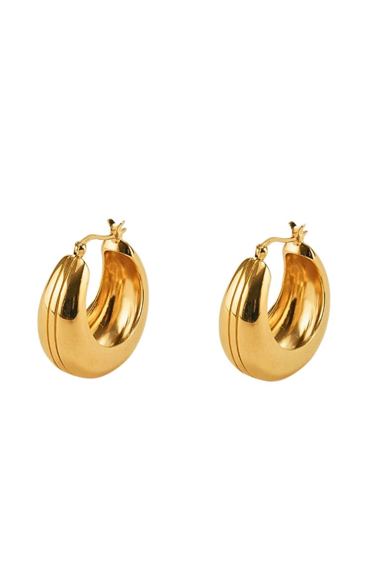 Stripe Dome Hoop Earring, Main, color, Gold