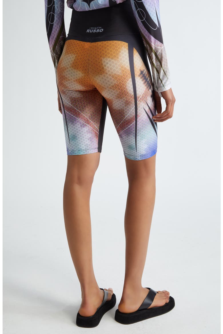 Pixel Print Bike Shorts, Alternate, color, ORANGINA