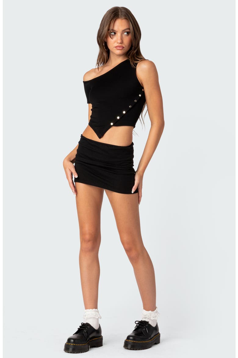 Eclipse Asymmetric One-Shoulder Top, Alternate, color, BLACK