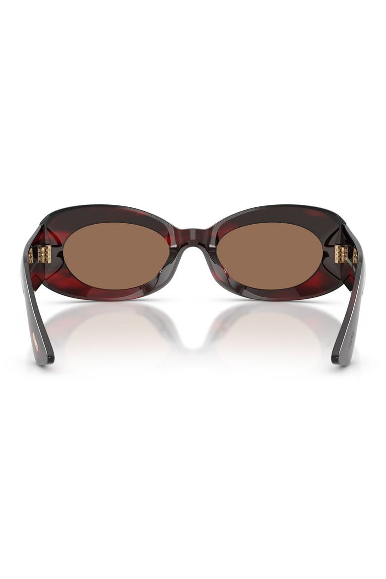 x KHAITE 51mm Oval Sunglasses, Alternate, color, BORDEAUX BARK / BROWN
