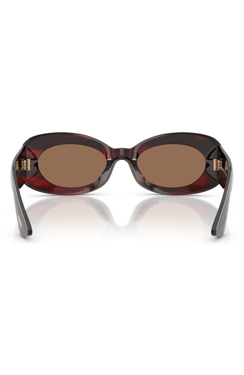 Oliver Peoples x KHAITE 51mm Oval Sunglasses, Alternate, color, Bordeaux Bark / Brown