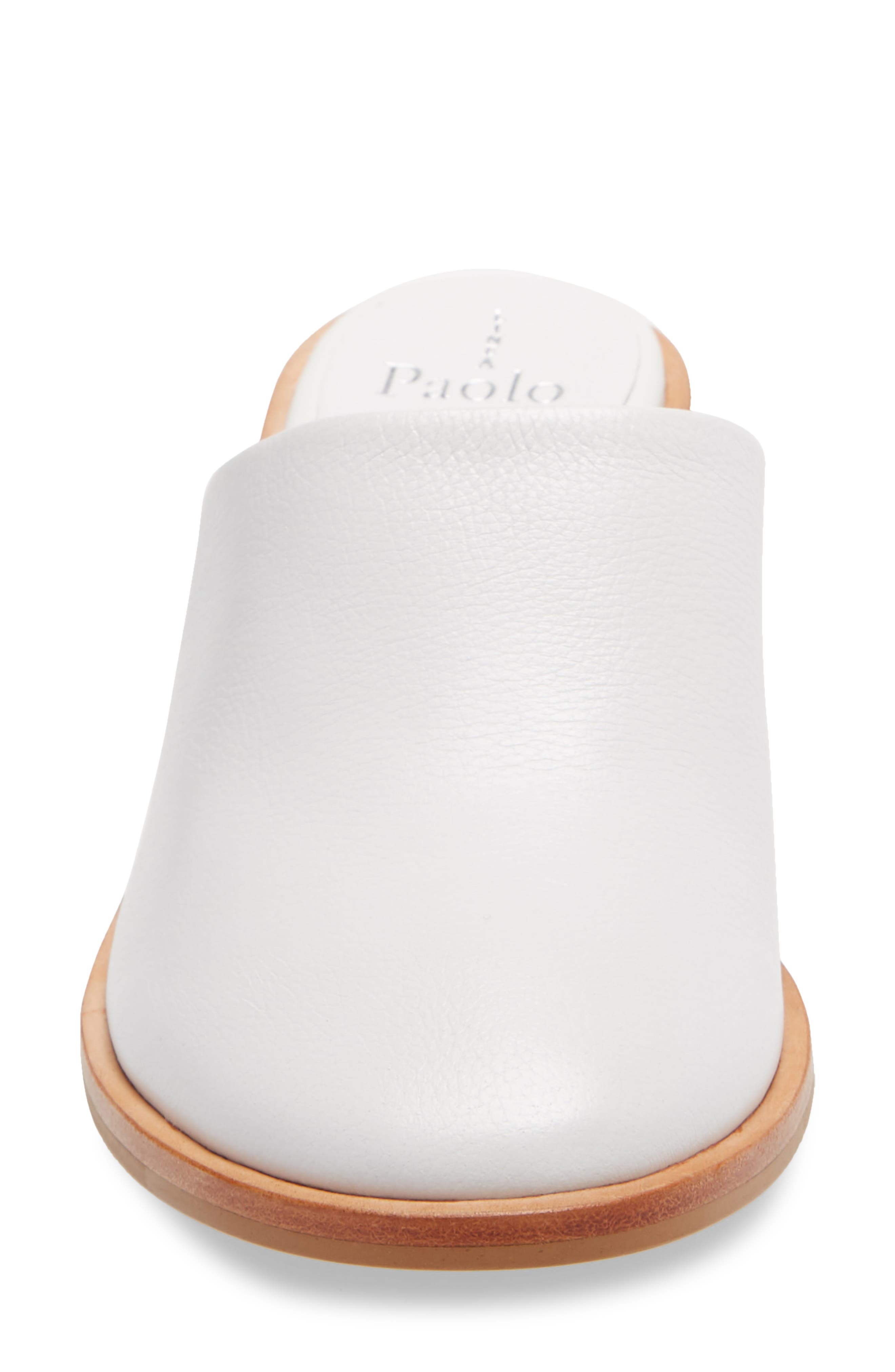 Emeline Mule, Alternate, color, WHITE NAPPA LEATHER