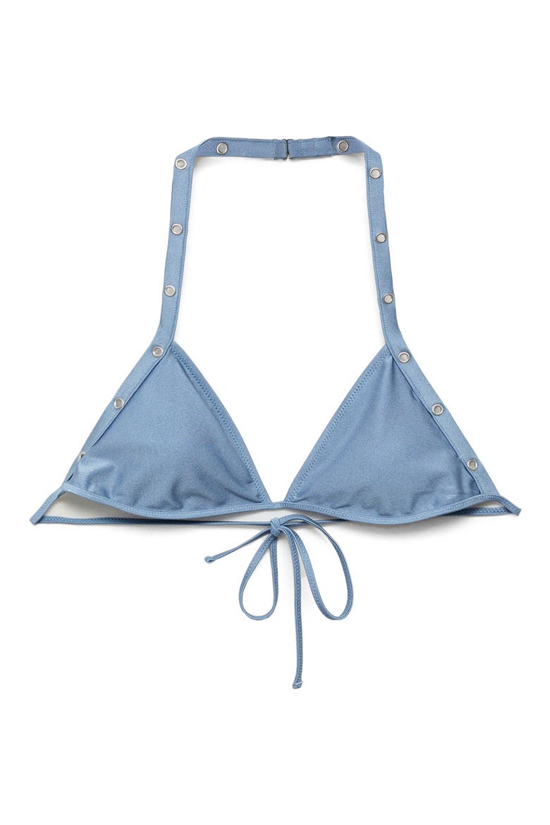 Grommet Triangle Bikini Top, Alternate, color, SKY BLUE