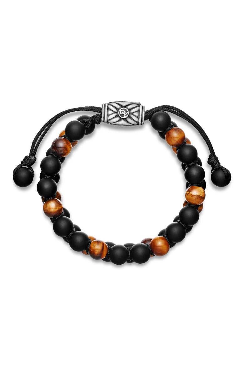 Spiritual Beads Two Row Woven Bracelet, 8mm, Alternate, color, ZDNUBLACK ONYX