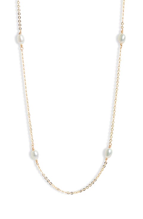 Cultured Freshwater Pearl Station Necklace