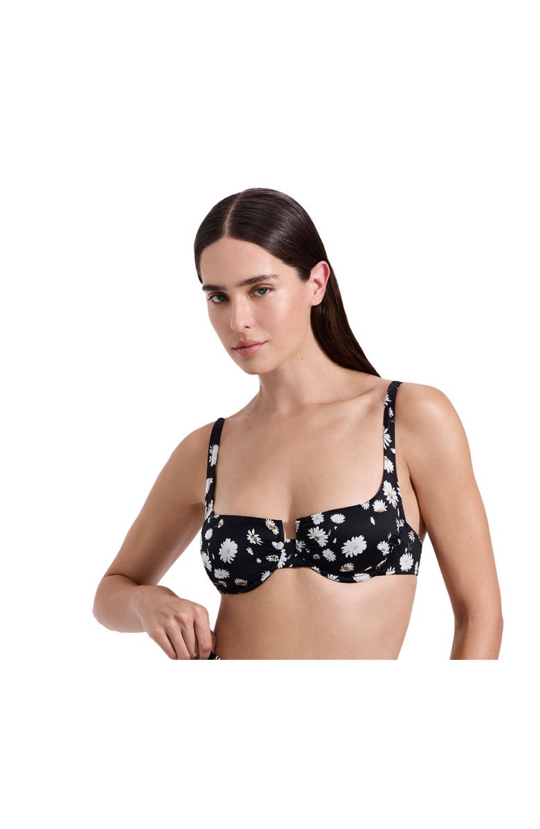 Luma Gottex Marguerite Underwire Bikini Top, Alternate, color, Black-White-Yellow