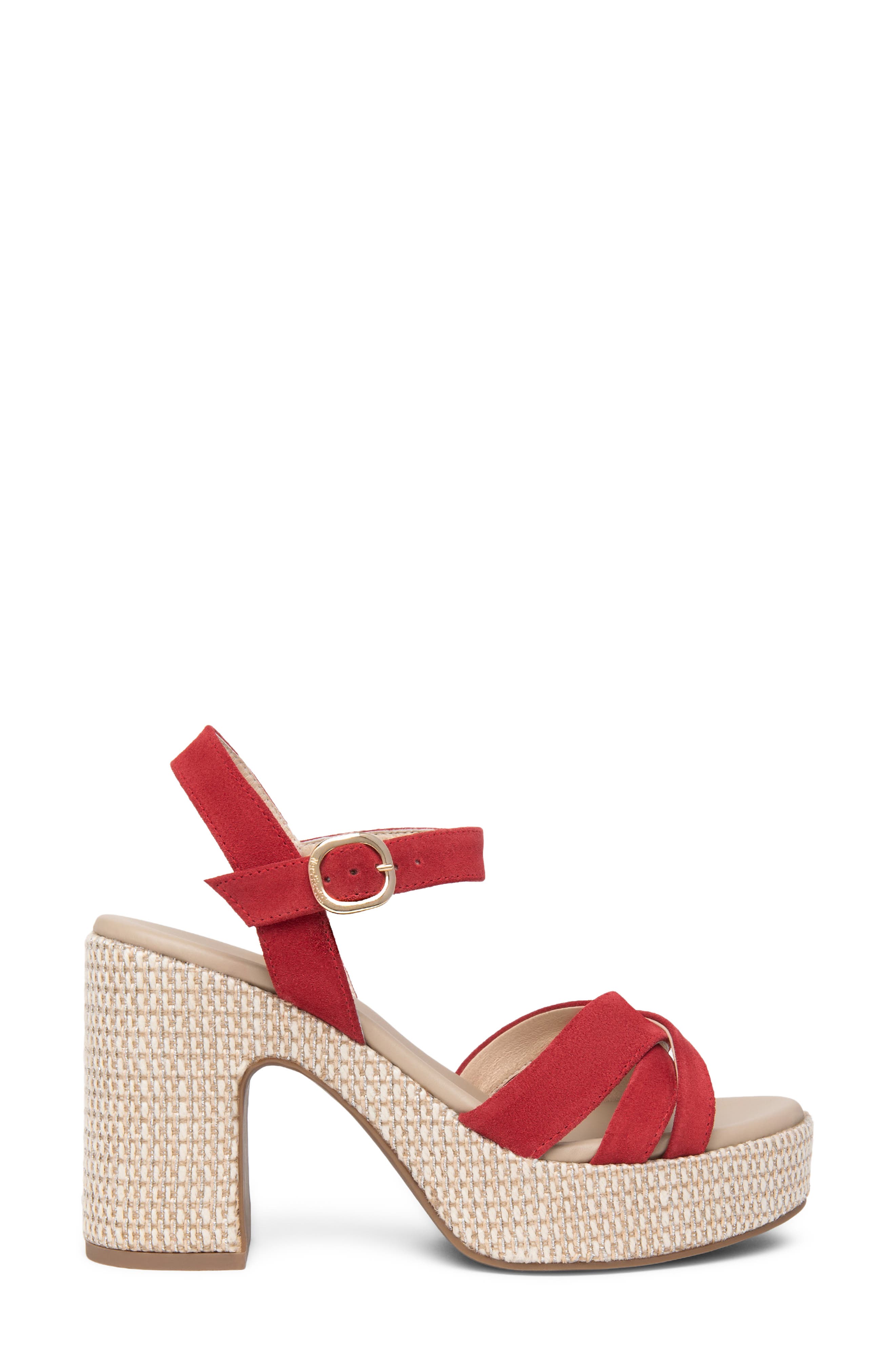 Ankle Strap Platform Sandal, Alternate, color, CHERRY