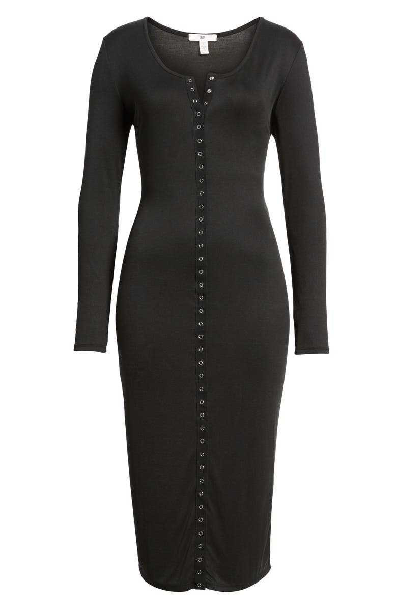 BP. Snap Front Henley Dress, Alternate, color, 