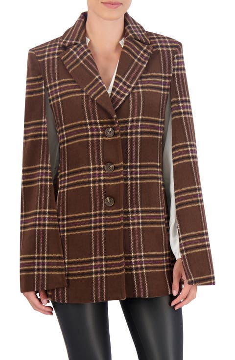 Plaid Cape Jacket