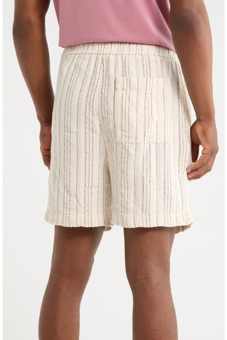 Stripe Textured Drawstring Shorts, Alternate, color, OFF WHITE