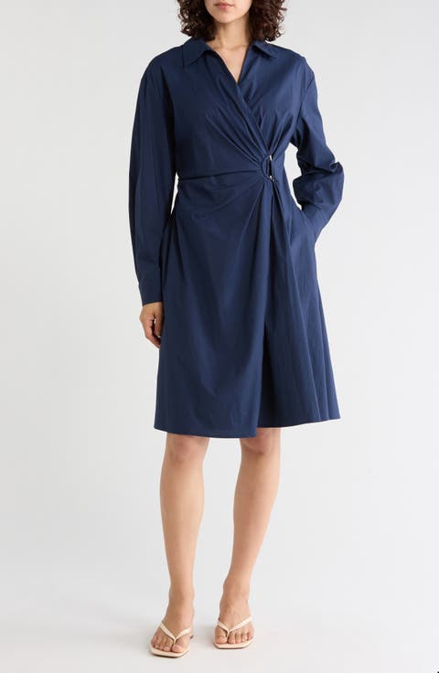 Long Sleeve Wrap Shirtdress