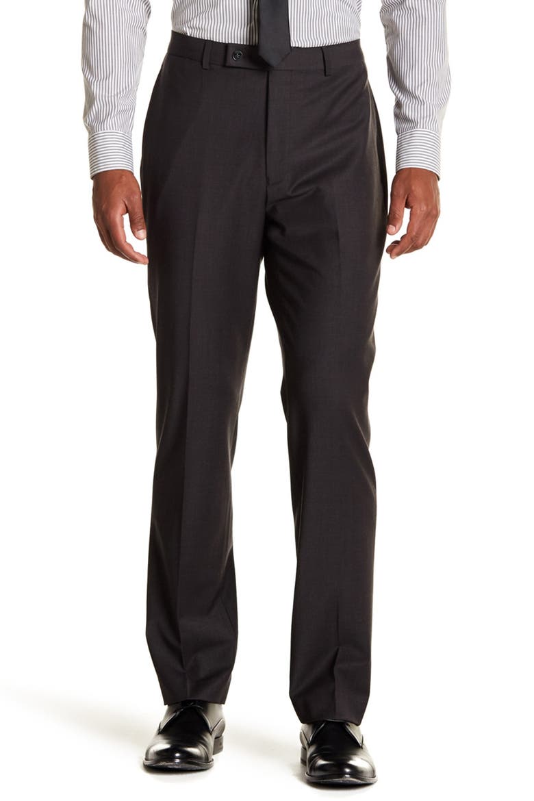 Solid Gray Wool Suit Separate Pants - 30-34" Inseam, Main, color, CHARCOAL