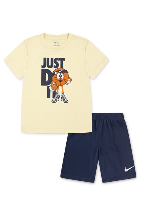 Kids' Dri-FIT Sportsball Logo Graphic T-Shirt & Shorts Set (Little Kid)
