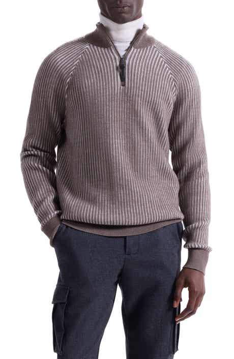Bugatchi Merino Wool Quarter Zip Polo Sweater