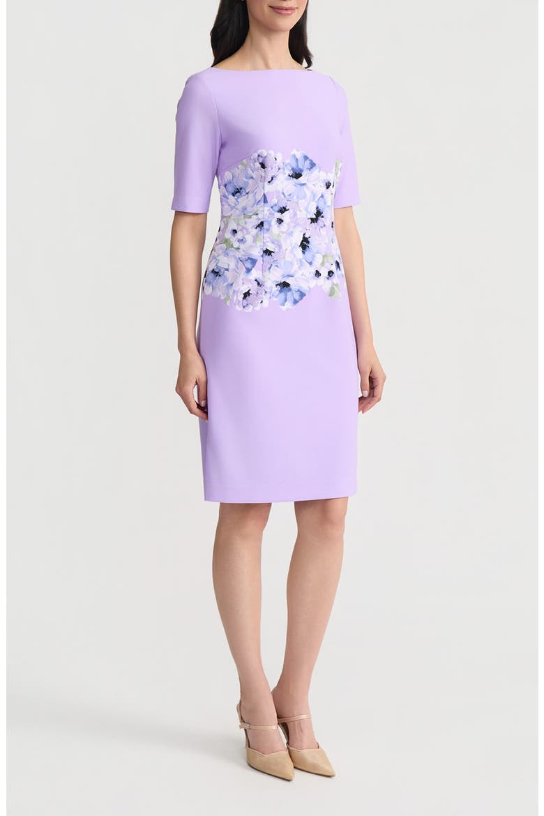 Floral Print Sheath Dress, Alternate, color, LAVNDR MIST
