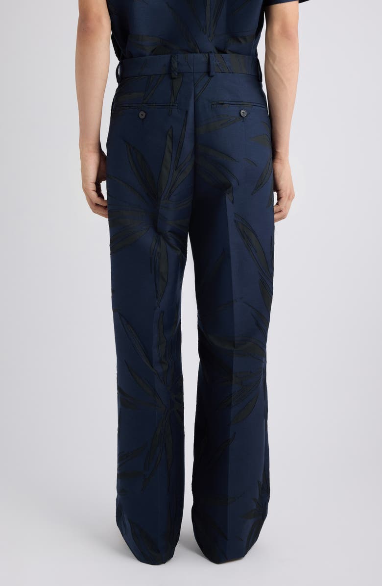 Dries Van Noten Penrud Cotton Blend Jacquard Pants, Alternate, color, Navy