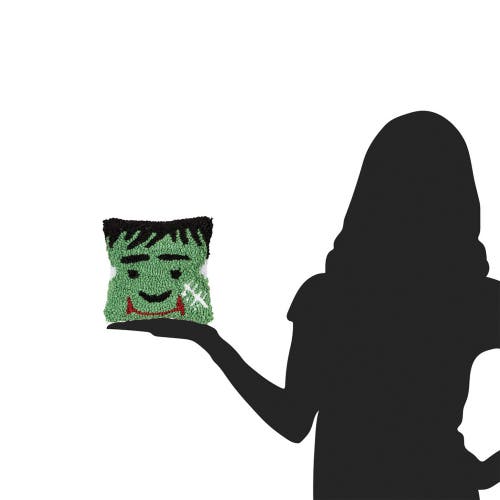 C & F Home C&f Home Frankenstein Monster Hooked Petite Halloween Accent Pillow 8" X 8" In Green