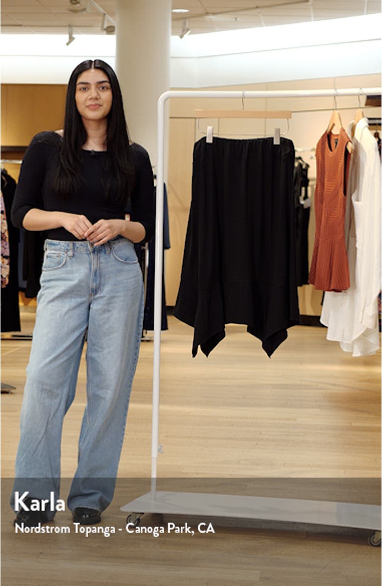 Handkerchief Hem Jersey Midi Skirt, sales video thumbnail