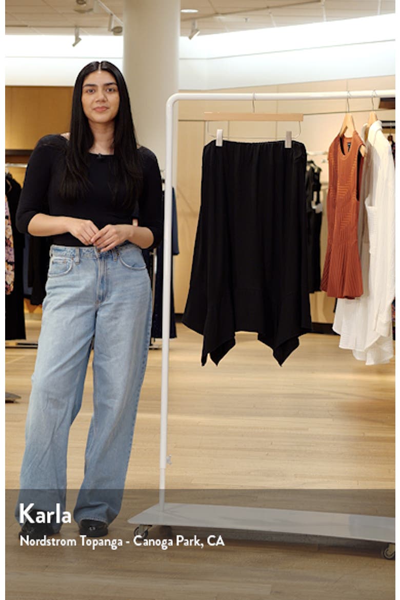 Handkerchief Hem Jersey Midi Skirt video
