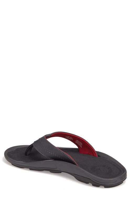 Olukai Kipi Flip Flop In Dk Shadow/dk Shadow
